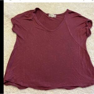 Pink Republic Burgundy Short Sleeve Tee